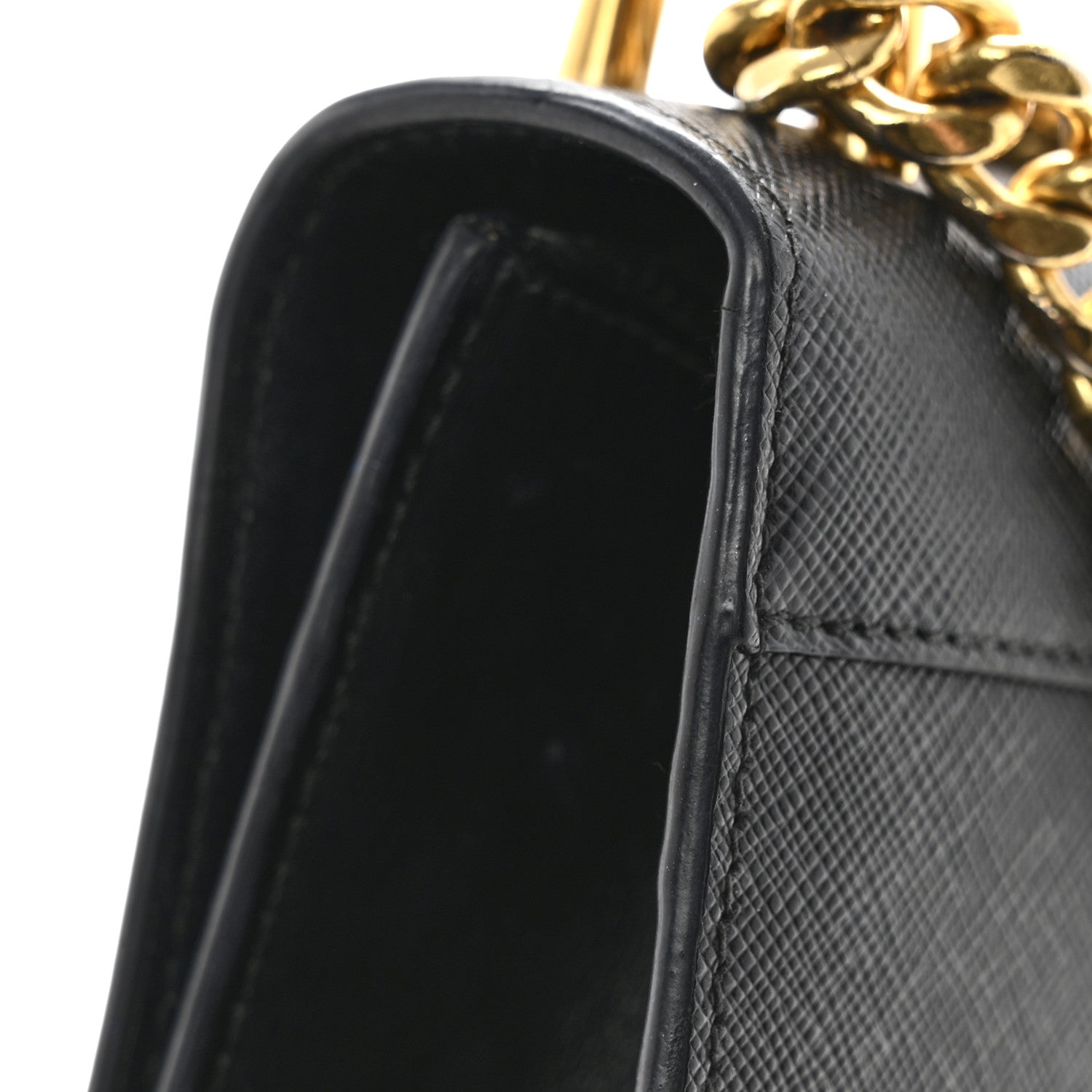 Prada Saffiano Chain Shoulder Bag Black 11 of 15