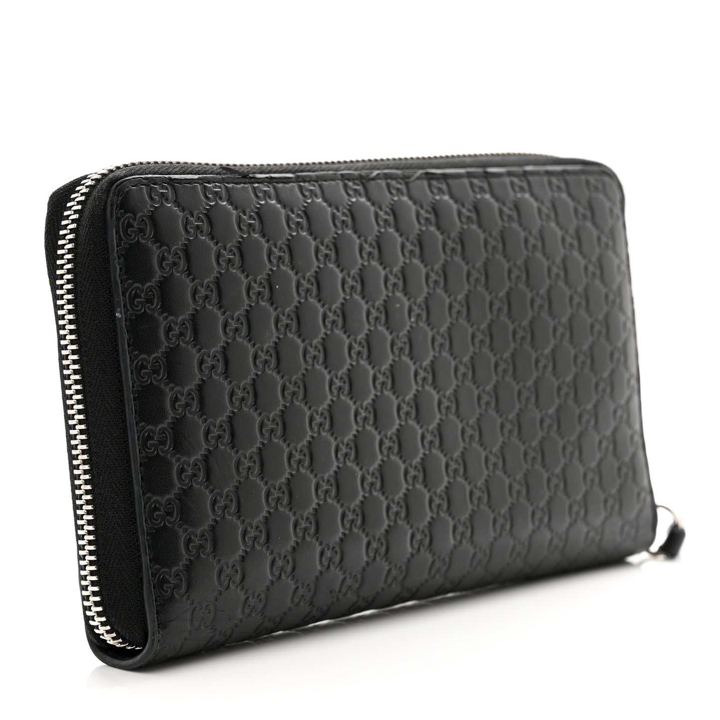 Microguccissima Large Zip Around Organizer Wallet Black