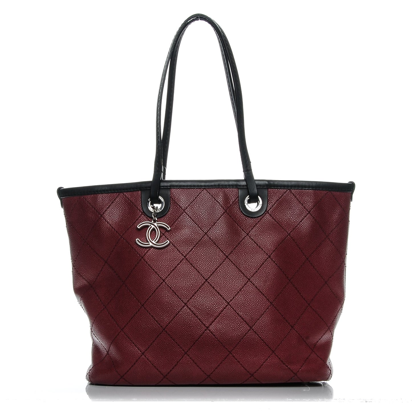 Grained Calfskin Shopping Fever Tote Red