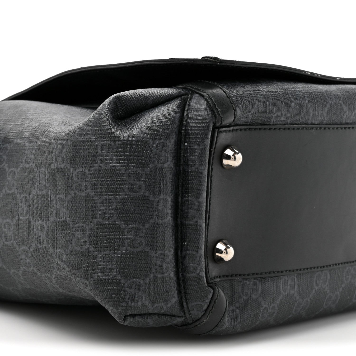 Gucci GG Supreme Monogram Web Messenger Diaper Bag Black Grey 10 of 14