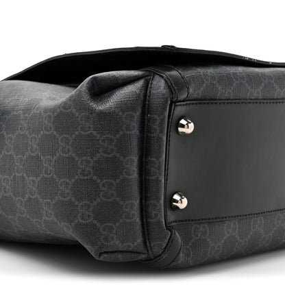 Gucci GG Supreme Monogram Web Messenger Diaper Bag Black Grey 10 of 14