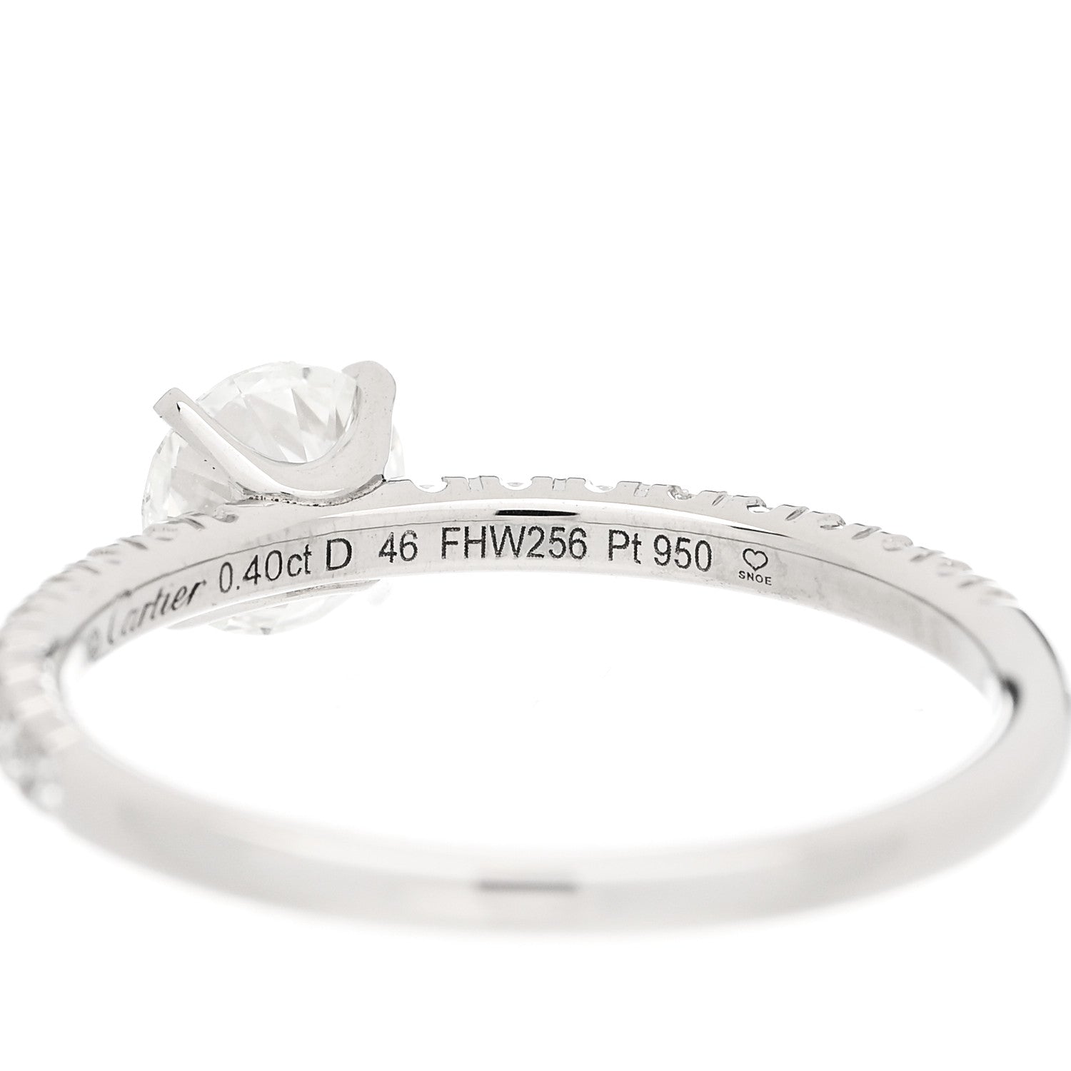 Cartier Platinum Diamond .40ct Etincelle De Cartier Solitaire Engagement Ring 46 3.75 6 of 7