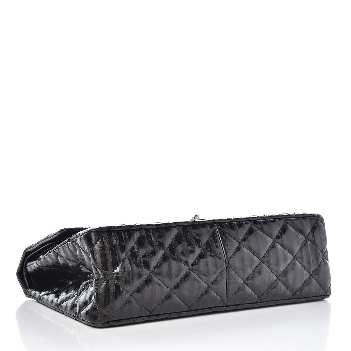Metallic Calfskin Striped 2.55 Reissue 227 Flap Black