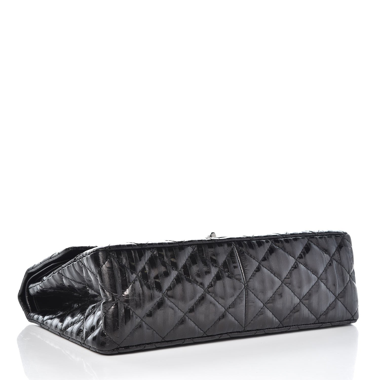 Chanel Metallic Calfskin Striped 2.55 Reissue 227 Flap Black 4 of 8