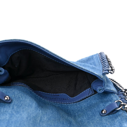Stella McCartney Eco Denim Embroidered Zigarette Falabella Crossbody Blue 5 of 9