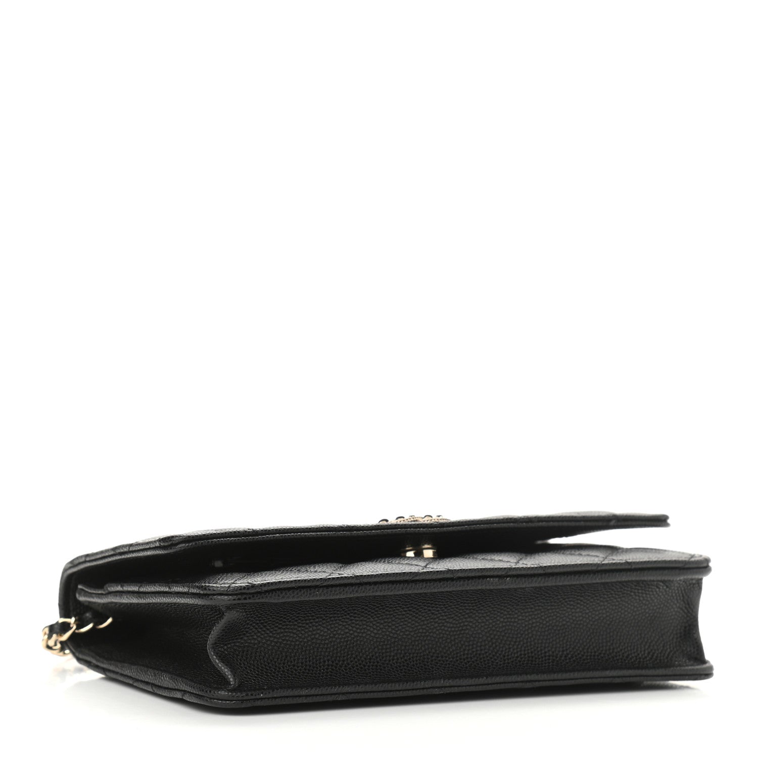 Chanel Caviar Quilted Crystal CC Wallet On Chain WOC Black 4 of 12