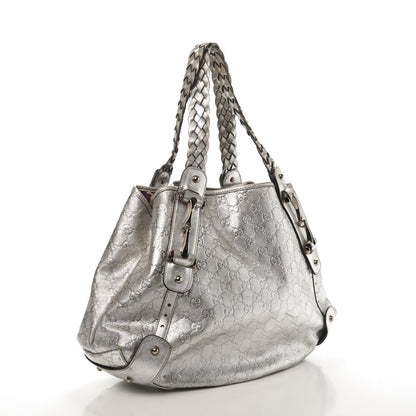 Gucci Metallic Guccissima Medium Pelham Shoulder Bag Silver 3 of 15