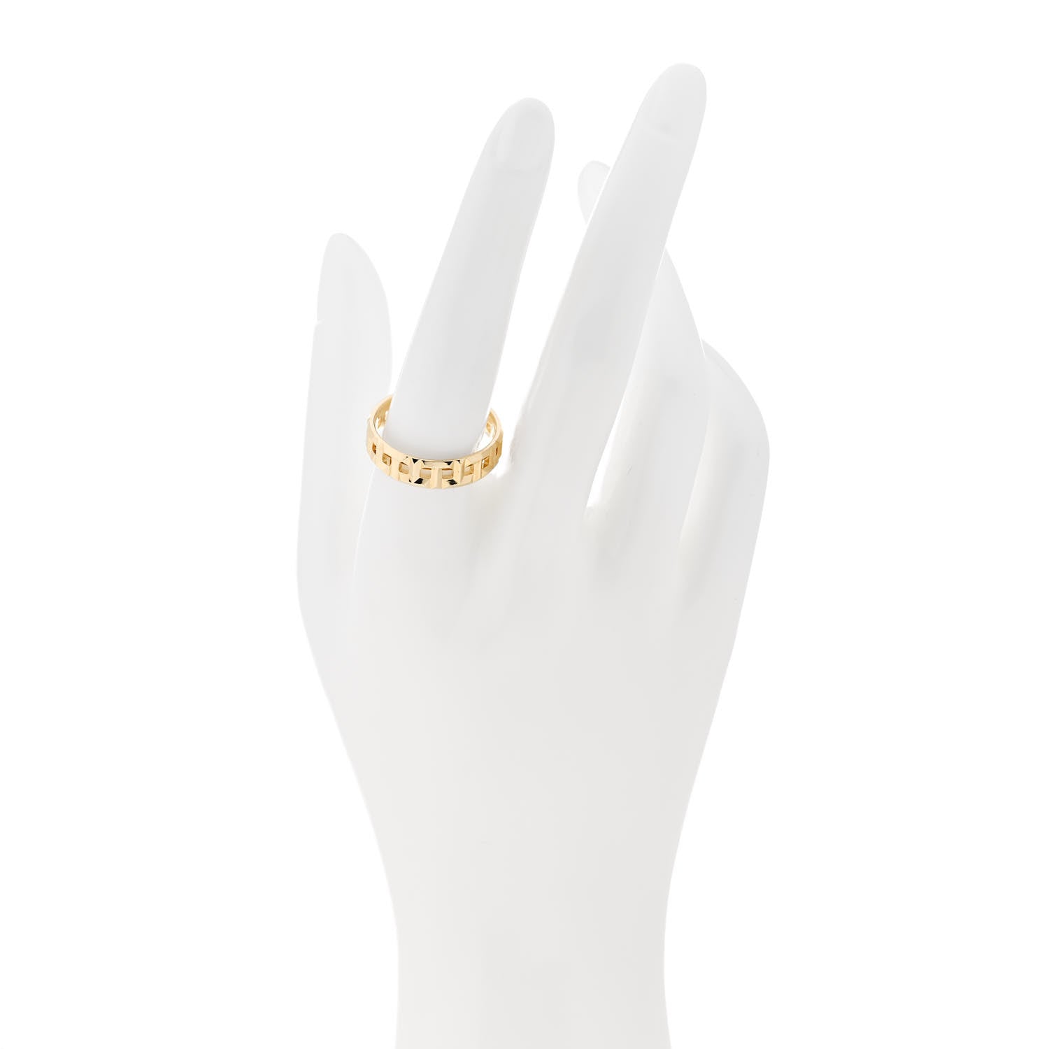 Tiffany 18K Yellow Gold T True Wide Ring 60 9 2 of 5