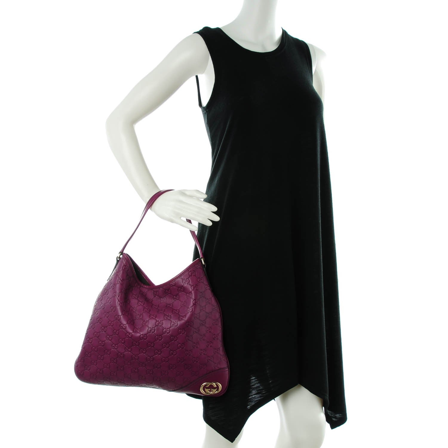 Gucci Guccissima Medium New Britt Hobo Purple 2 of 7