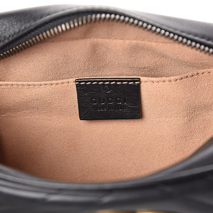 Gucci Calfskin Matelasse Small GG Marmont Chain Shoulder Bag Black 6 of 10