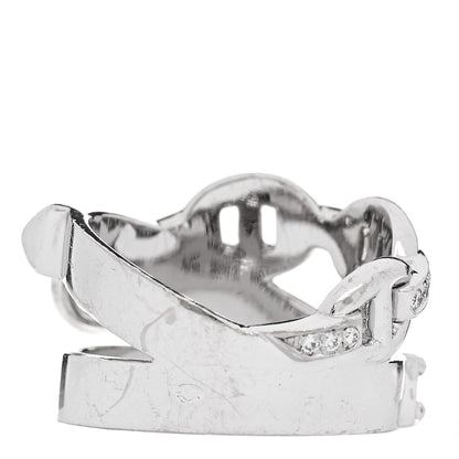 Hermes 18K White Gold Diamond GM Alchimie Ring 50 5.25 3 of 5