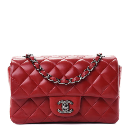 Chanel Lambskin Quilted Mini Rectangular Flap Red 1 of 4