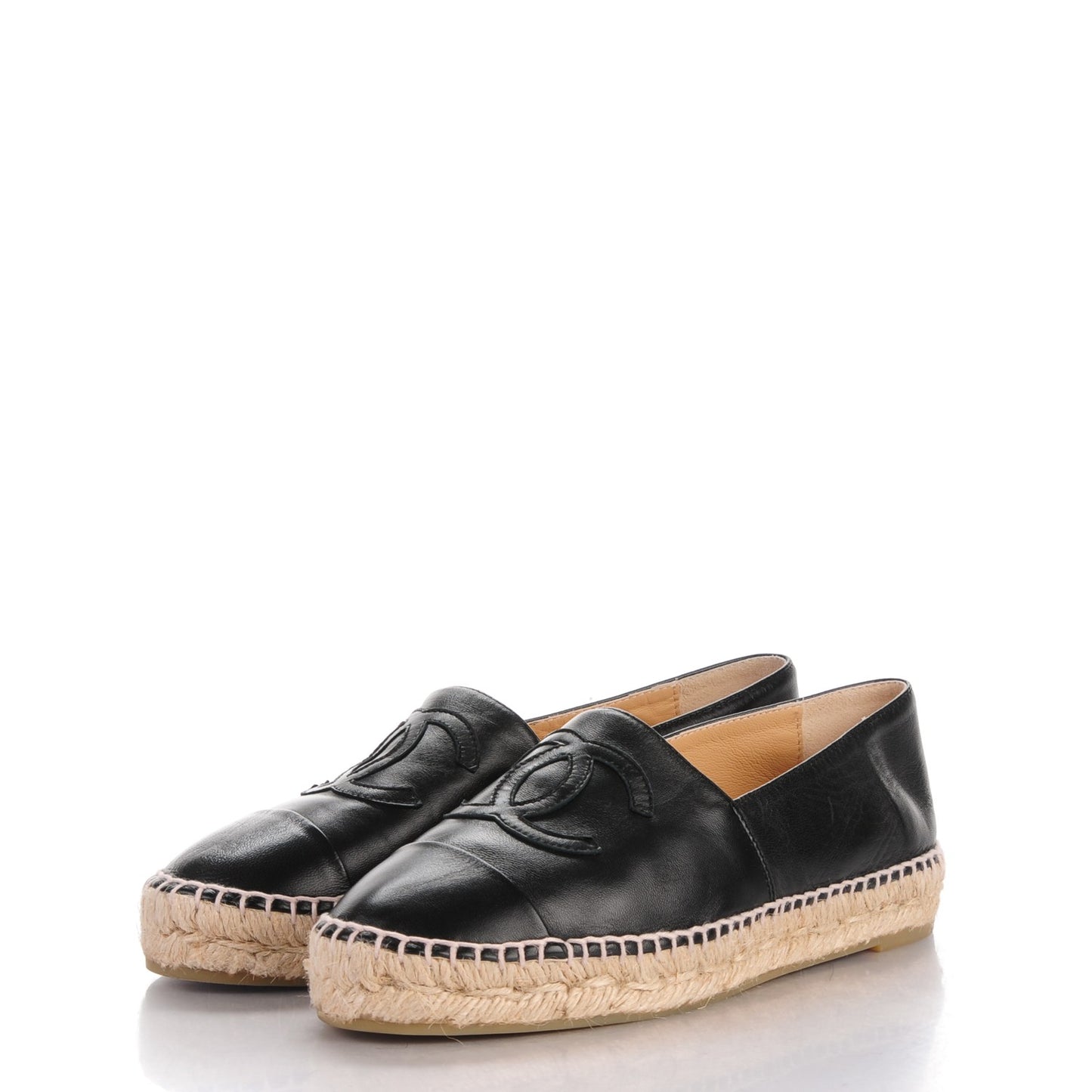 Lambskin CC Espadrilles 37 Black