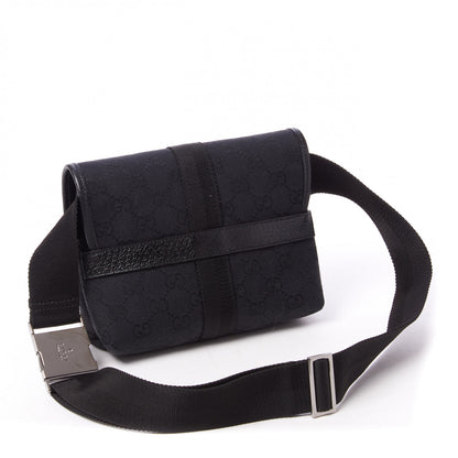 Gucci GG Monogram Web Buckle Belt Bag Black 2 of 8