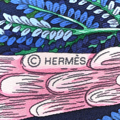 Hermes Silk Jardin A Sintra Scarf 90 Vert Jade Bleu Rose 4 of 5