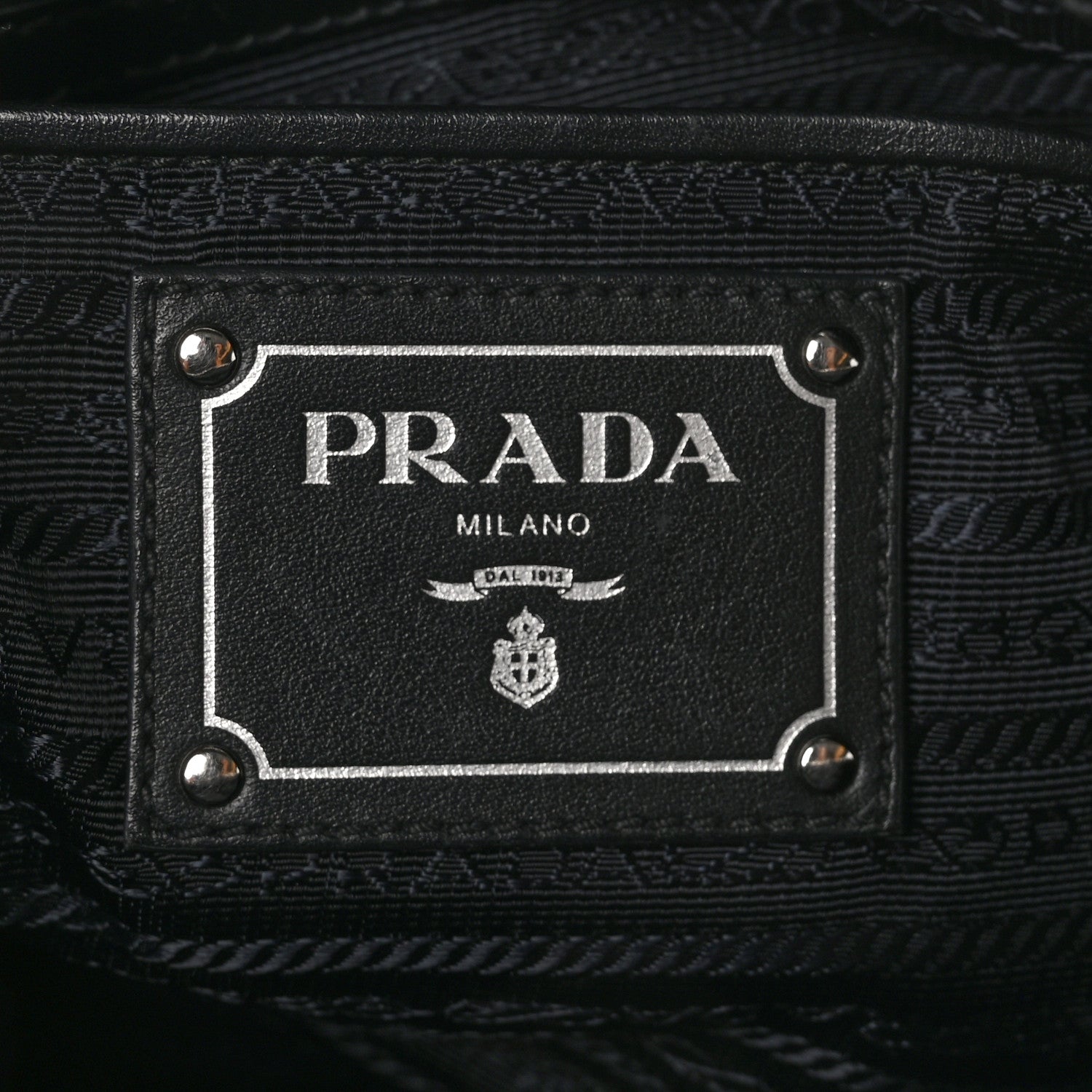 Prada Tessuto Nylon Calfskin Dome Satchel Black 6 of 11