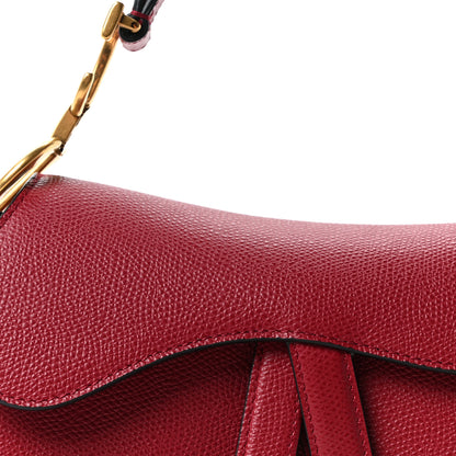 Christian Dior Grained Calfskin Mini Saddle Bag Red 8 of 10