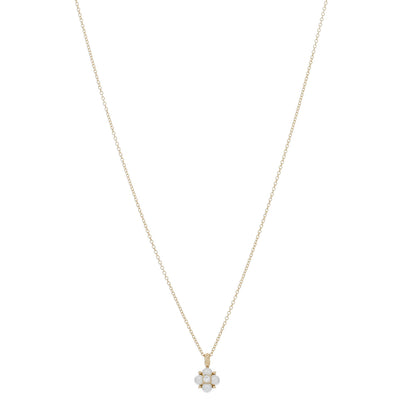 David Yurman 18K Yellow Gold Diamond Pearl Petite Modern Renaissance Pendant Necklace 1 of 4