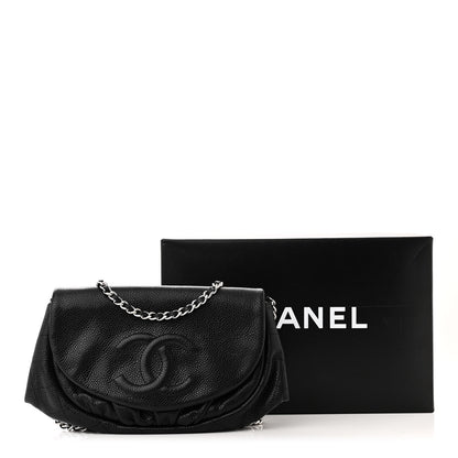 Chanel Caviar Half Moon Wallet On Chain WOC Black 13 of 13