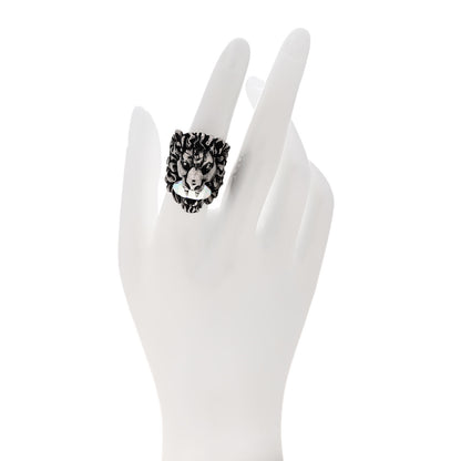 Gucci Metal Crystal Lion Head Ring 16 7.5 multicolor 56 7.5 Silver 2 of 8
