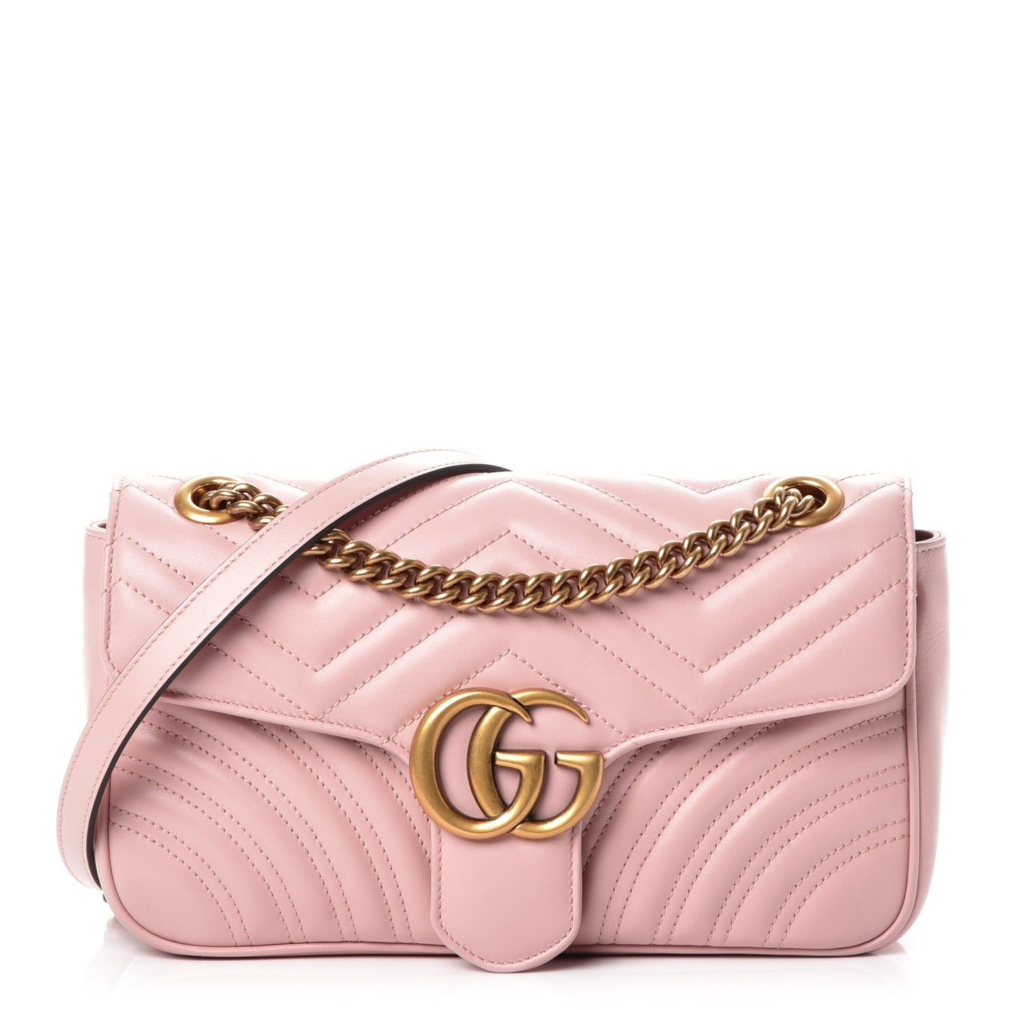 Calfskin Matelasse Small GG Marmont Shoulder Bag Perfect Pink