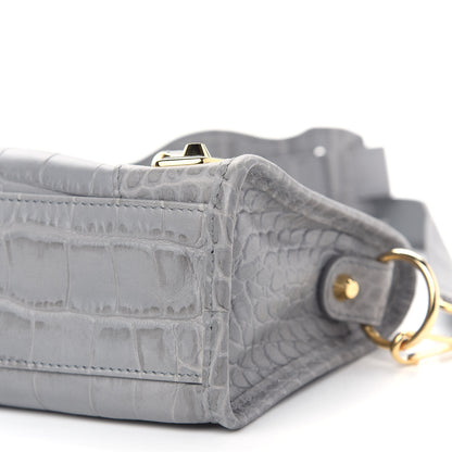 Balenciaga Calfskin Crocodile Embossed Gold Metallic Edge Hardware Mini City Haussmannien 6 of 10