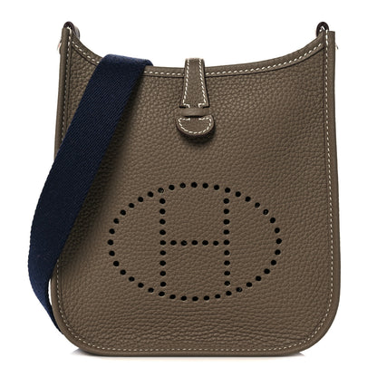 Hermes Taurillon Clemence Amazone Evelyne TPM Etoupe Bleu Indigo 1 of 12