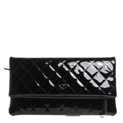 Chanel Patent Calfskin Quilted Beauty CC Clutch Black 1 of 7