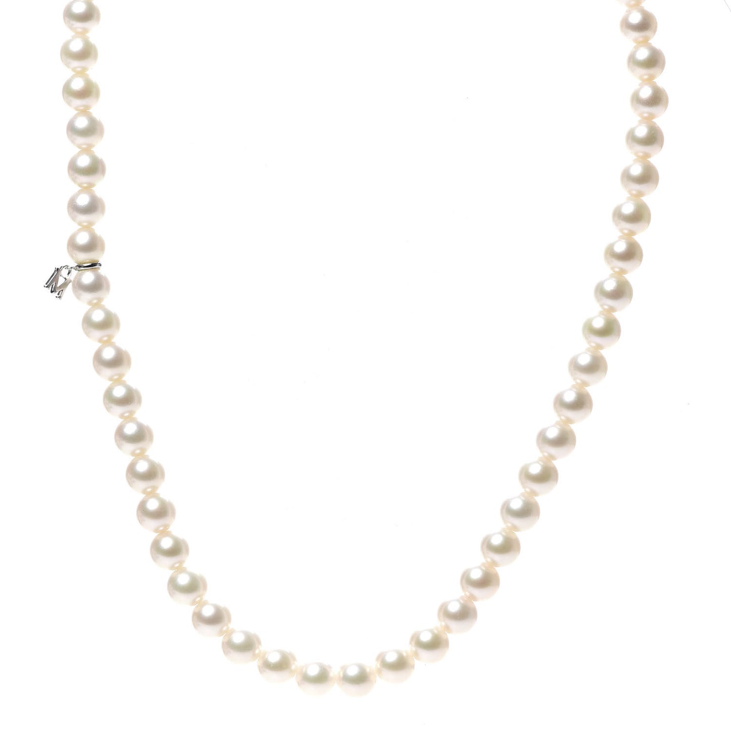 Sterling Silver Pearl 7-7.5mm Strand Necklace 16.5"