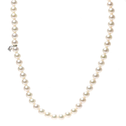Mikimoto Sterling Silver Pearl 7-7.5mm Strand Necklace 16.5" 1 of 5