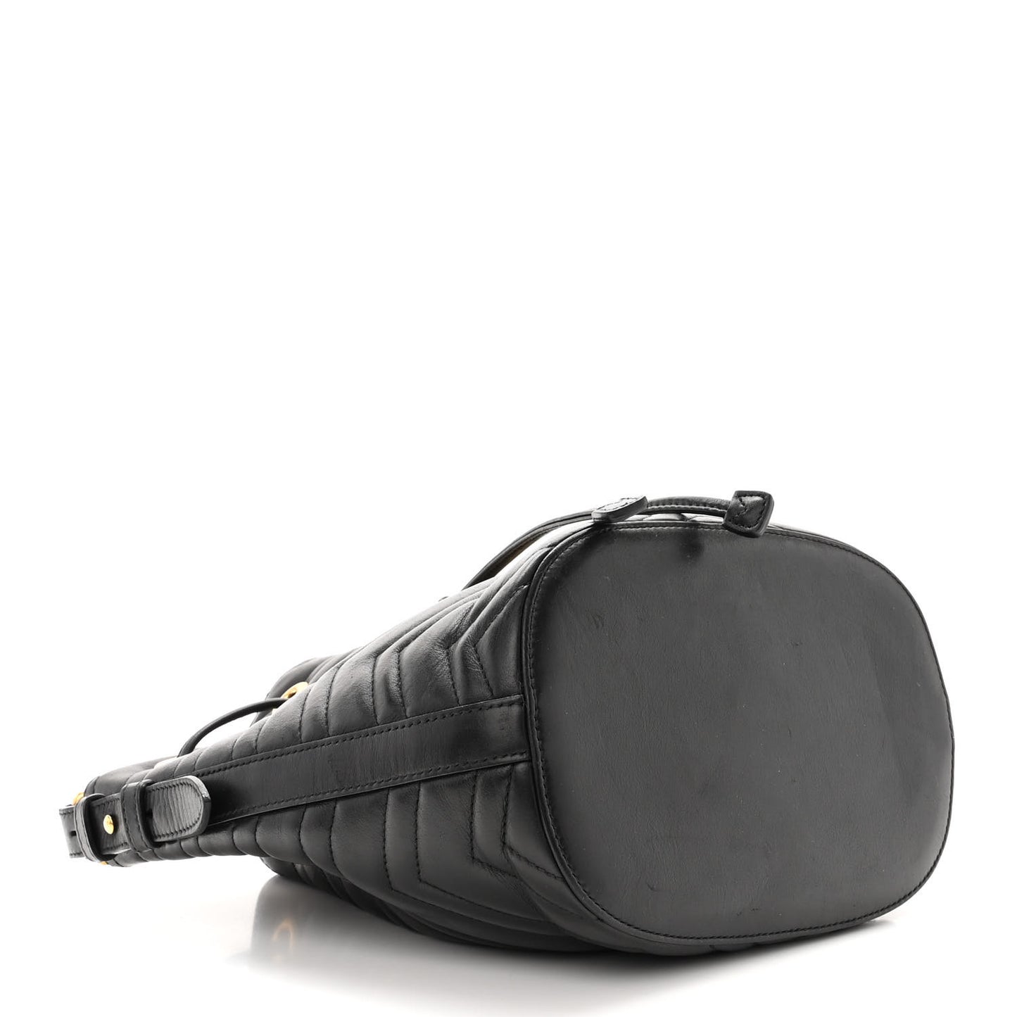 Calfskin Matelasse Sylvie Web GG Marmont Bucket Bag Black