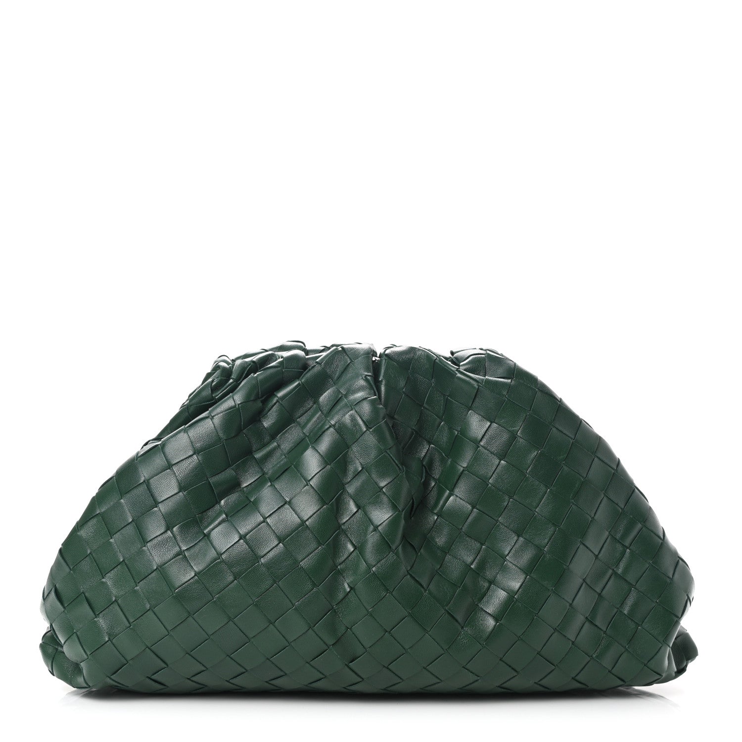 Bottega Veneta Nappa Maxi Intrecciato The Pouch Oversized Clutch Raintree 1 of 8