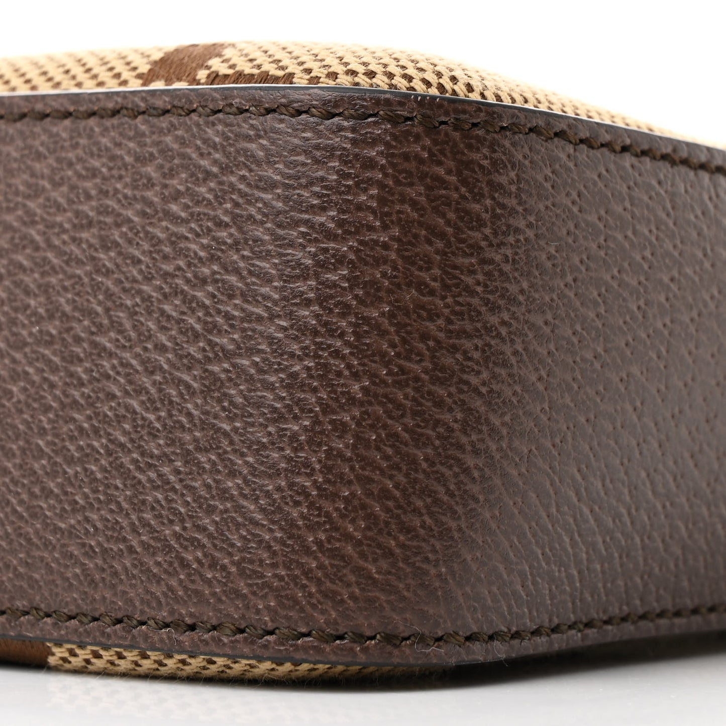 Monogram Jumbo GG Textured Dollar Calfskin Web Messenger Shoulder Bag Camel Ebony New Acero