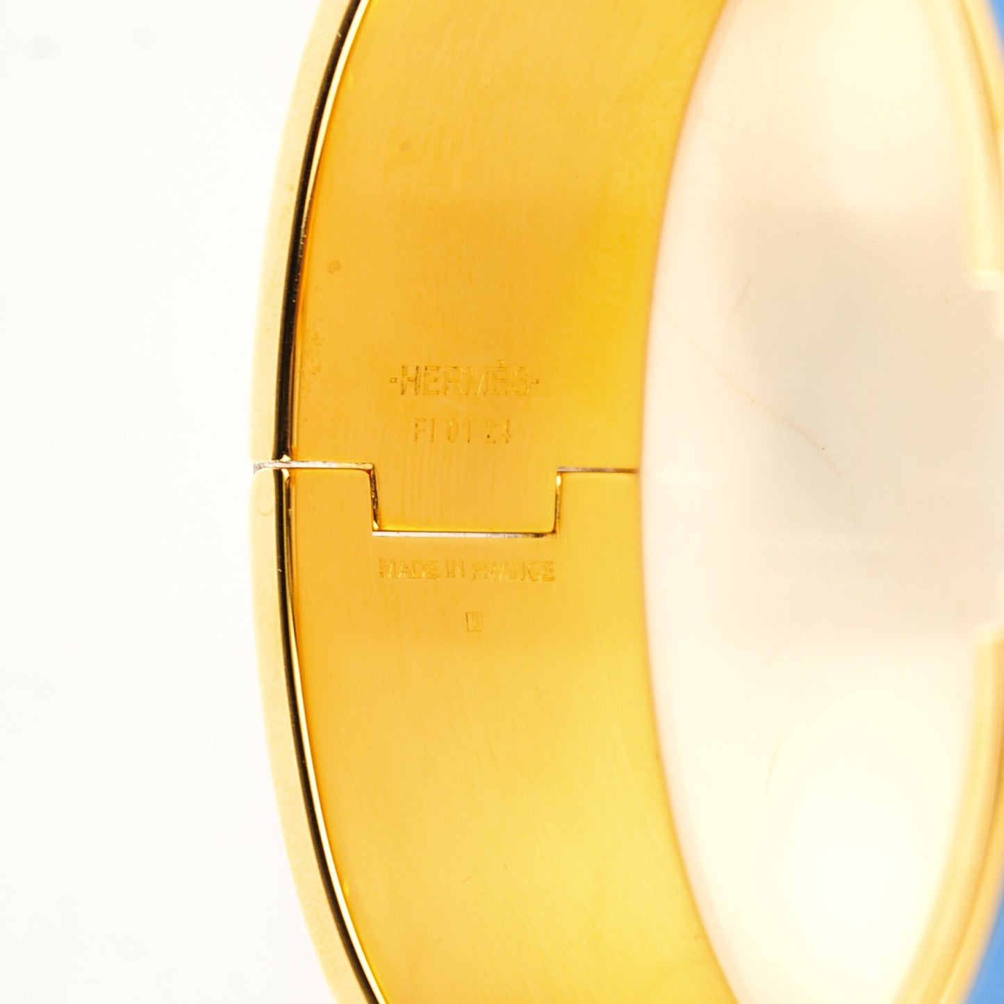 Enamel Wide Clic Clac H Bracelet GM Bleu Transat