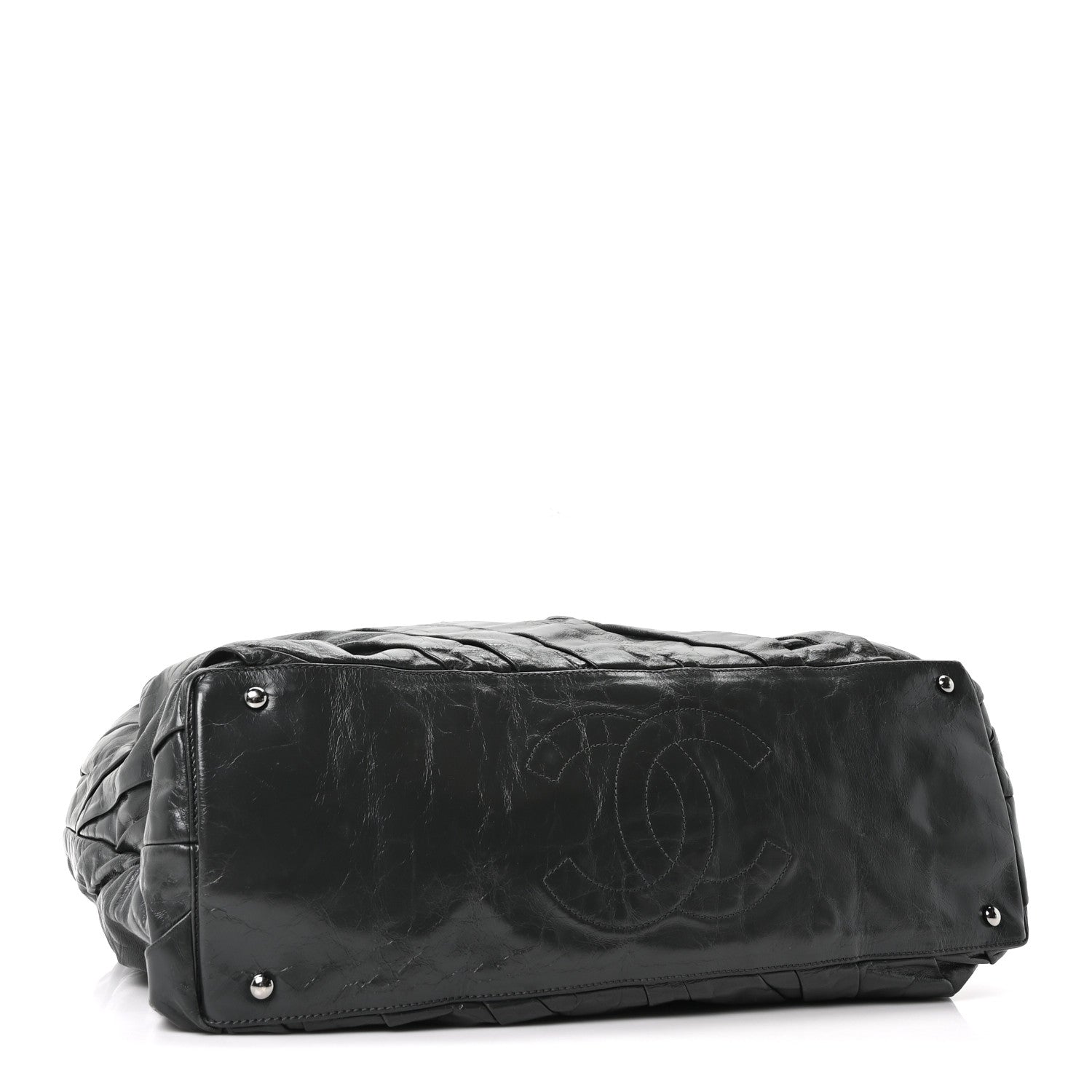 Chanel Glazed Calfskin Twisted Bowling Bag Grey 4 of 10