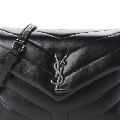 Saint Laurent Calfskin Y Quilted Monogram Toy Loulou Crossbody Bag Black 10 of 11