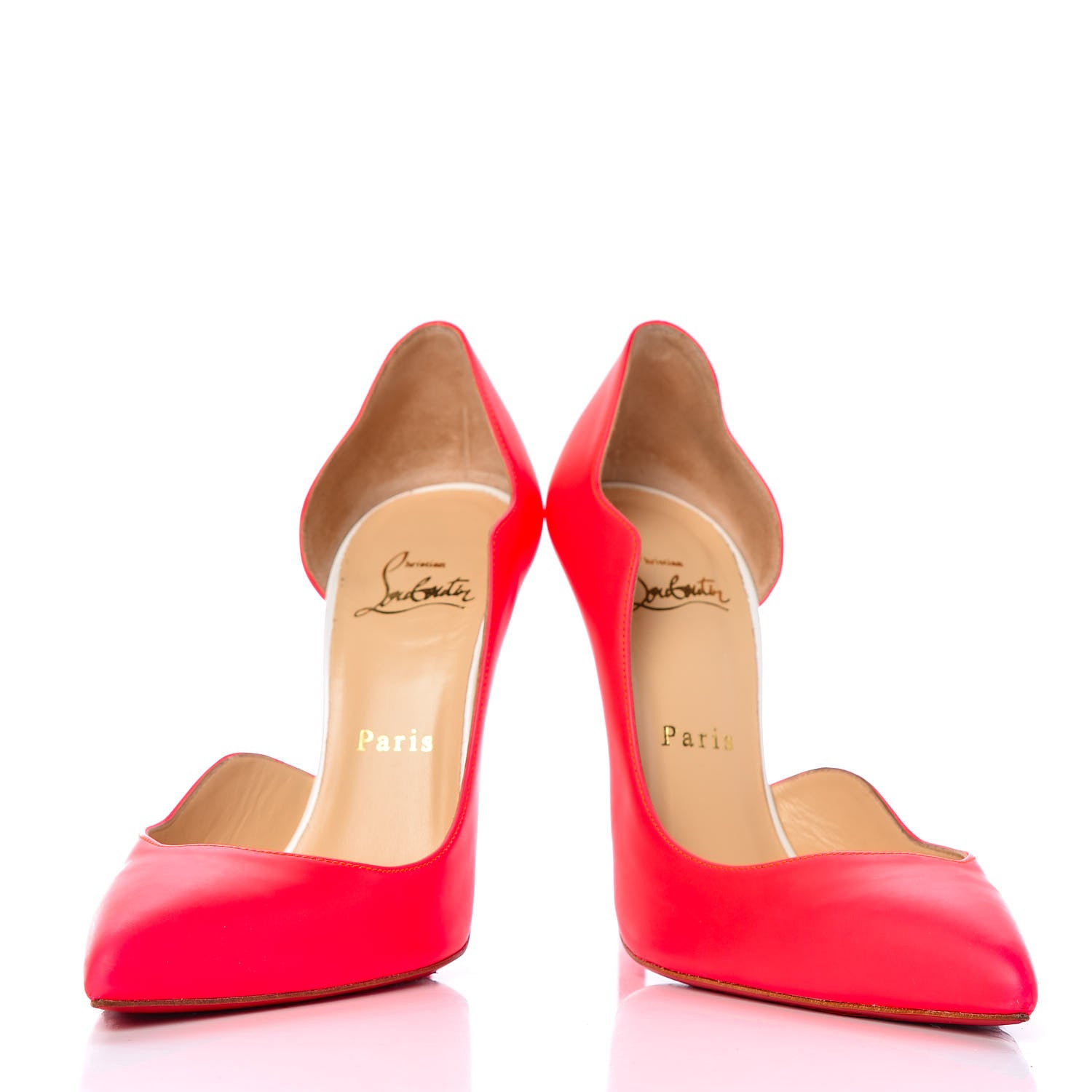 Christian Louboutin Fluo Mat Jazz Calfskin Dalida 120 Pumps 37 Orange White 6 of 16