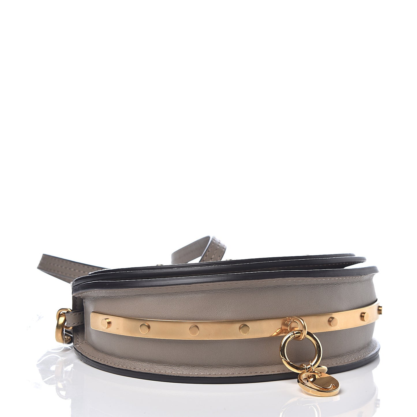 Calfskin Small Nile Bracelet Minaudiere Bag Motty Grey