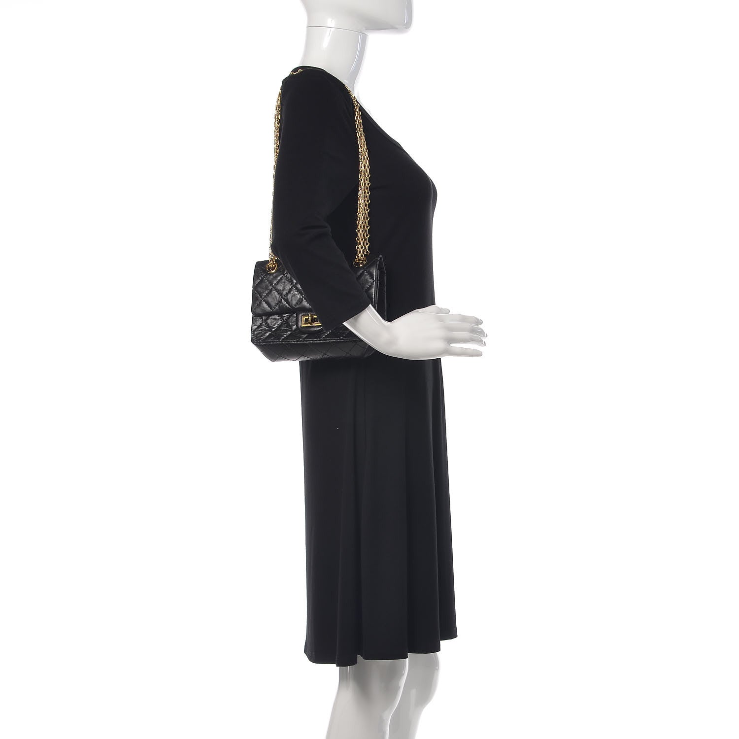 Chanel Aged Calfskin Quilted 2.55 Reissue Mini Flap Black 2 of 13
