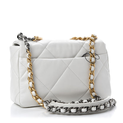 Chanel Goatskin Quilted Medium Chanel 19 Flap White 3 of 11