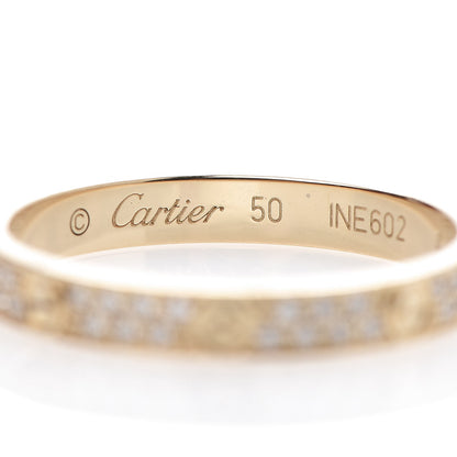 Cartier 18K Yellow Gold Diamond 2.6mm LOVE Paved Band Ring 50 5.25 5 of 6