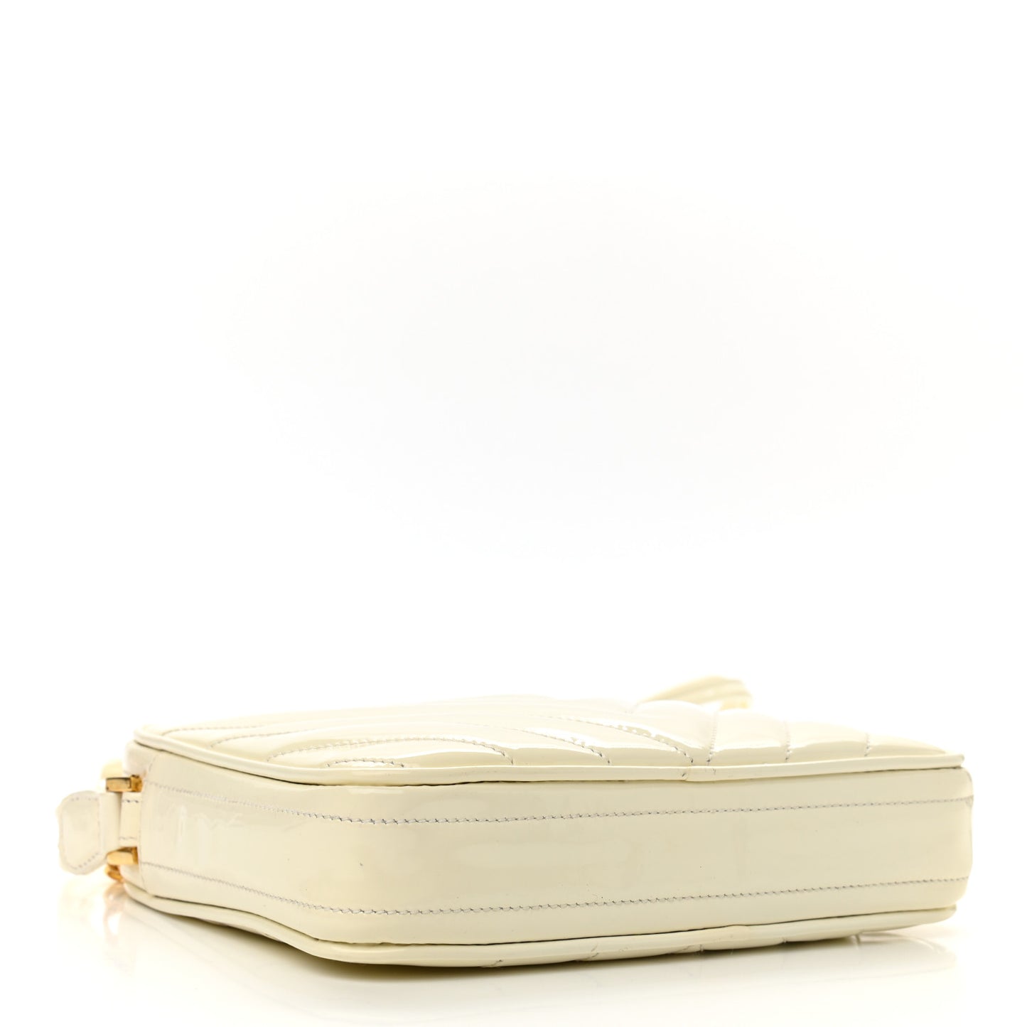 Patent Chevron Camera Bag White