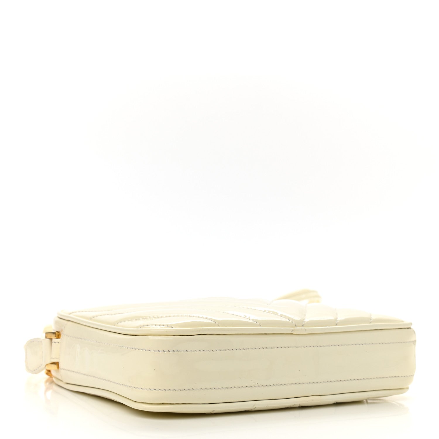 Chanel Patent Chevron Camera Bag White 4 of 12