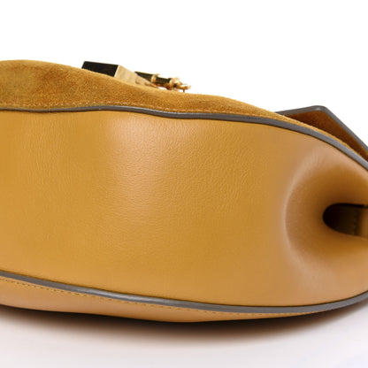 Chloe Suede Smooth Calfskin Drew Shoulder Bag Dark Ochre 7 of 8