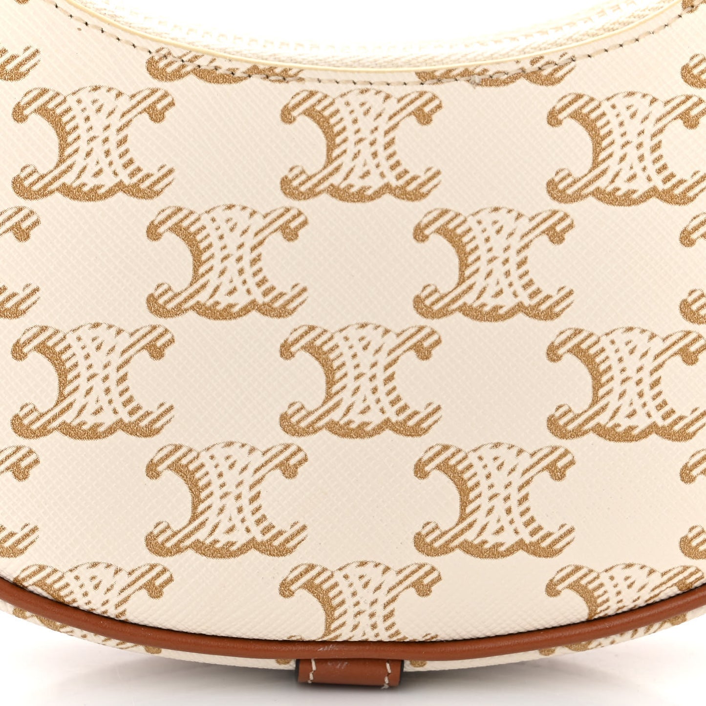 Canvas Calfskin Mini Ava Triomphe Shoulder Bag White