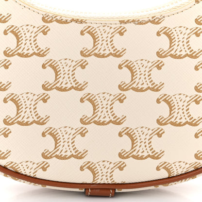 Celine Canvas Calfskin Mini Ava Triomphe Shoulder Bag White 8 of 11