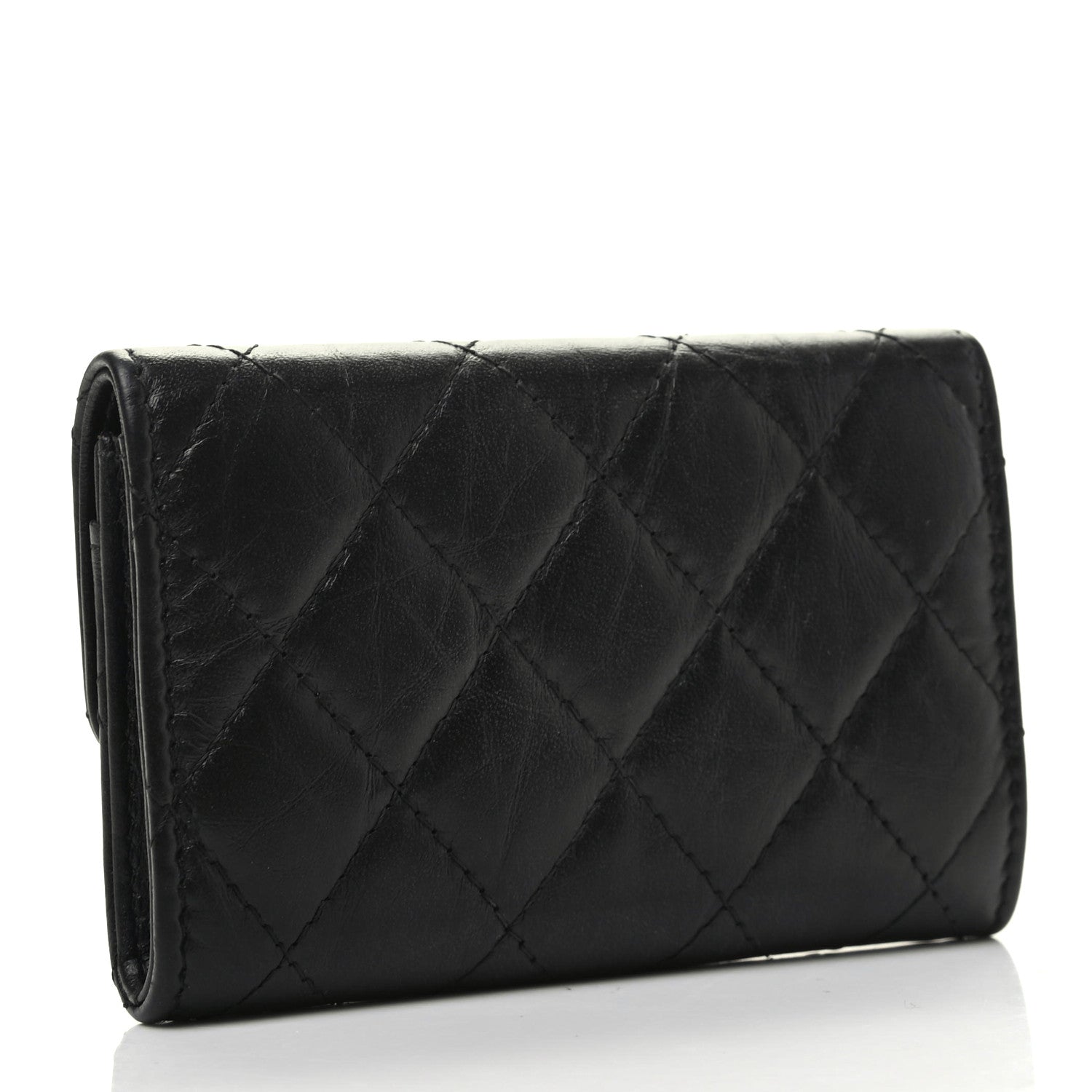 Chanel Aged Calfskin Quilted Reissue Flap Card Holder Black 3 of 9