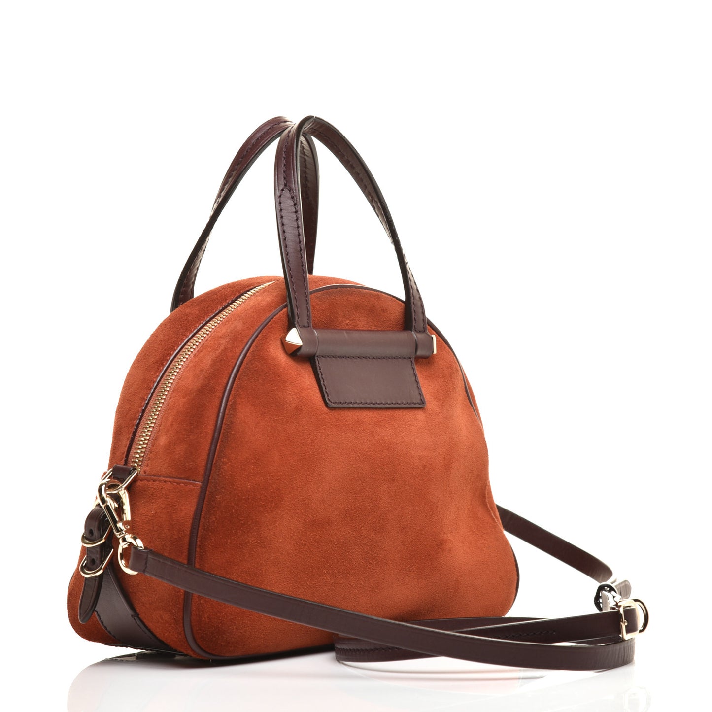 Suede Small Varenne Bowling Bag Brown