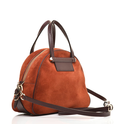 Jimmy Choo Suede Small Varenne Bowling Bag Brown 3 of 8