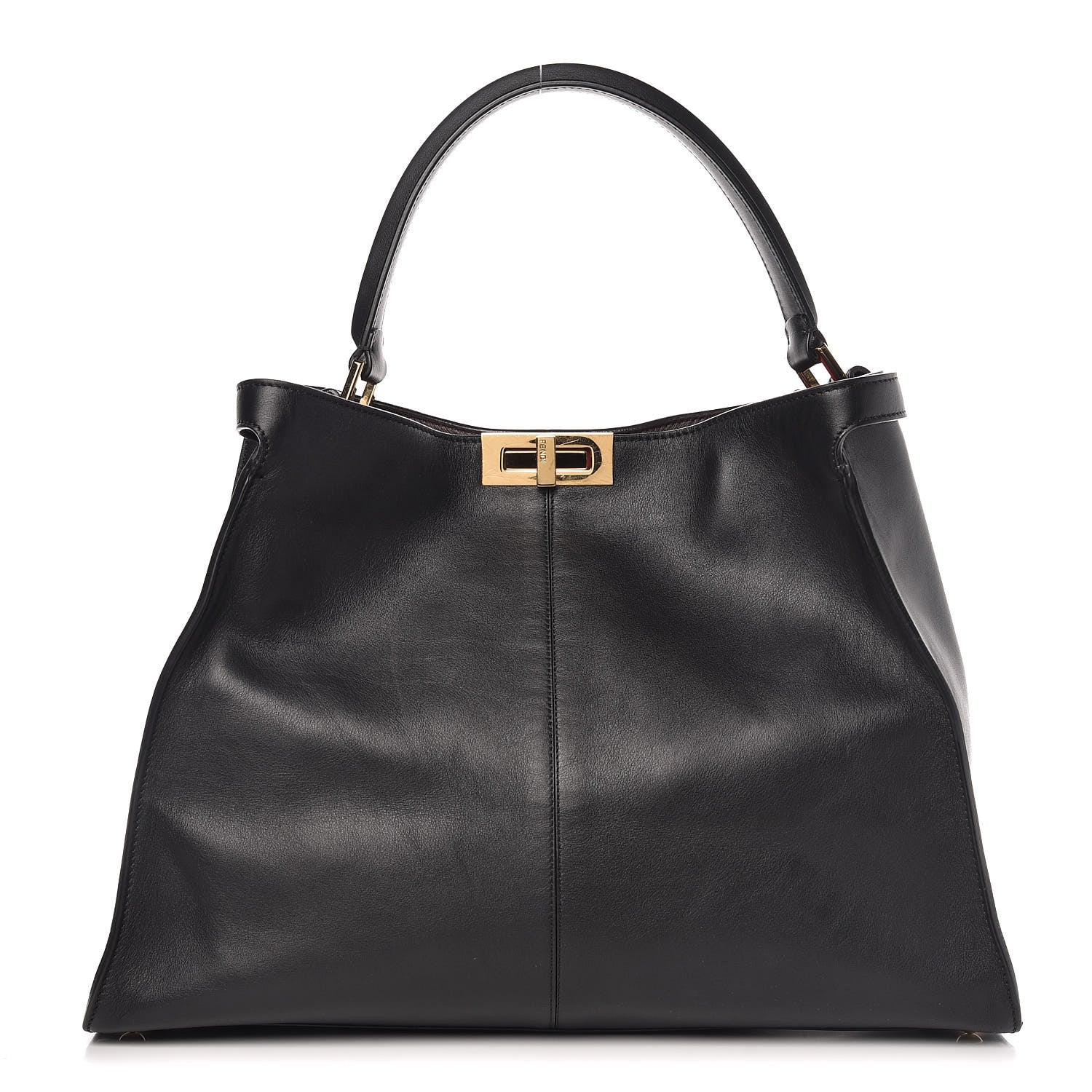 Fendi Vitello Seta Century Large Peekaboo X-Lite Black Fragola 1 of 11